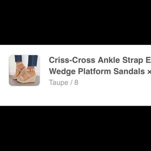 Tinastree Ankle strap nude wedge espadrille